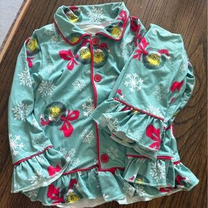Festive Green Kids Pajamas